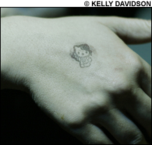OUR FAVORITE STAMP Hello Kitty, from a local dyke night.